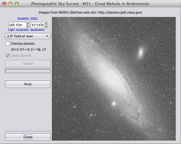 photo sky survey, andromeda galaxy